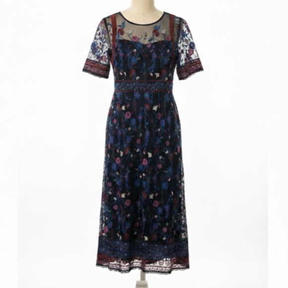 Anthropologie Mehreen Embroidered Maxi Dress Size 2 - Picture 2 of 12
